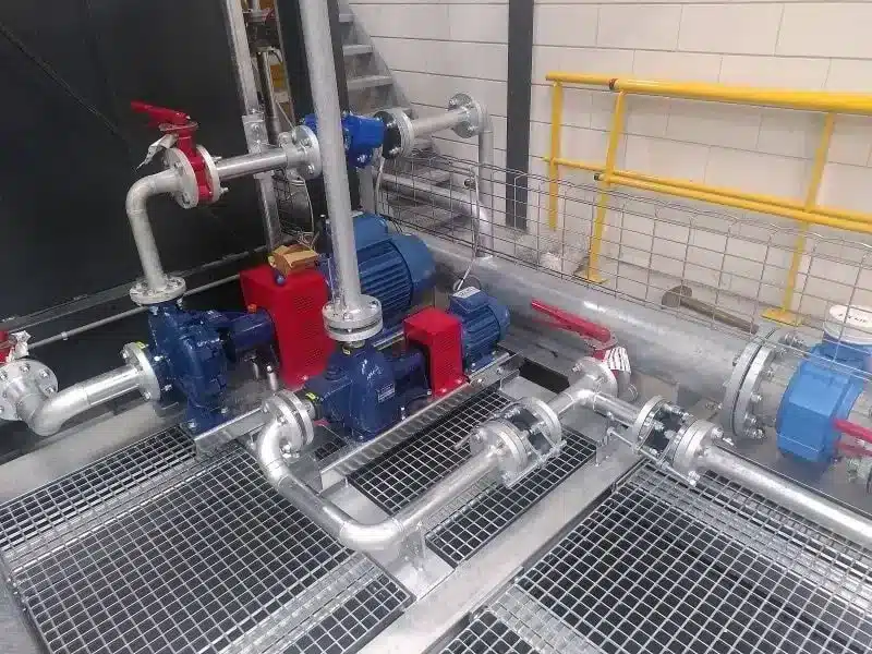 Opstelling van centrifugaalpomp voor betrouwbare vloeistofverplaatsing met een lange levensduur en minimaal onderhoud. 